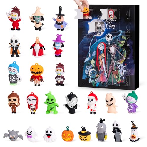 Nightmare Advent Calendar 2026, Halloween Countdown Calendar, 24Pcs Boo Basket Stuffers for Kids Adults, Trick or Treat Holiday Count Down Box