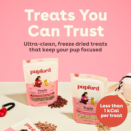 Pupford Freeze Dried Training Treats for Dogs & Puppies (Beef Liver, 4 oz) | 475+ treats per bag, Ultra low-calorie, Only 3 ingredients, All breed sizes, Mess free and bite sized, Trainer recommended
