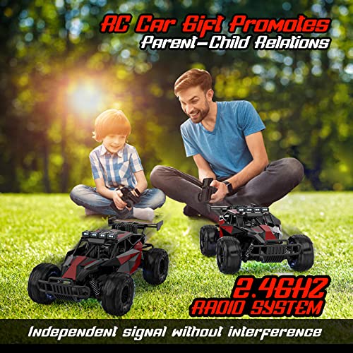 BLUEJAY Remote Control Car, 2.4GHz High Speed 33KM/H RC Cars Toys | 1:12 Monster RC Truck Off Road with LED Headlight and Rechargeable Battery Gifts for Adults Boys 8-12