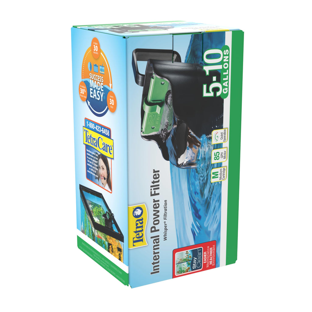 Tetra Whisper 85 GPH Internal Power Filter For Aquariums | For Fish Tanks Up To 10 Gallons, Whisper Quiet, Space-Saving Internal Filter Clips on Tank