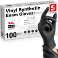 Schneider Medical Nitrile/Vinyl Blend Exam Gloves, Black Disposable | Latex&Powder free, Food Safe, Cleaning, Exam, Cooking, Food Prep, BBQ, 4 mil