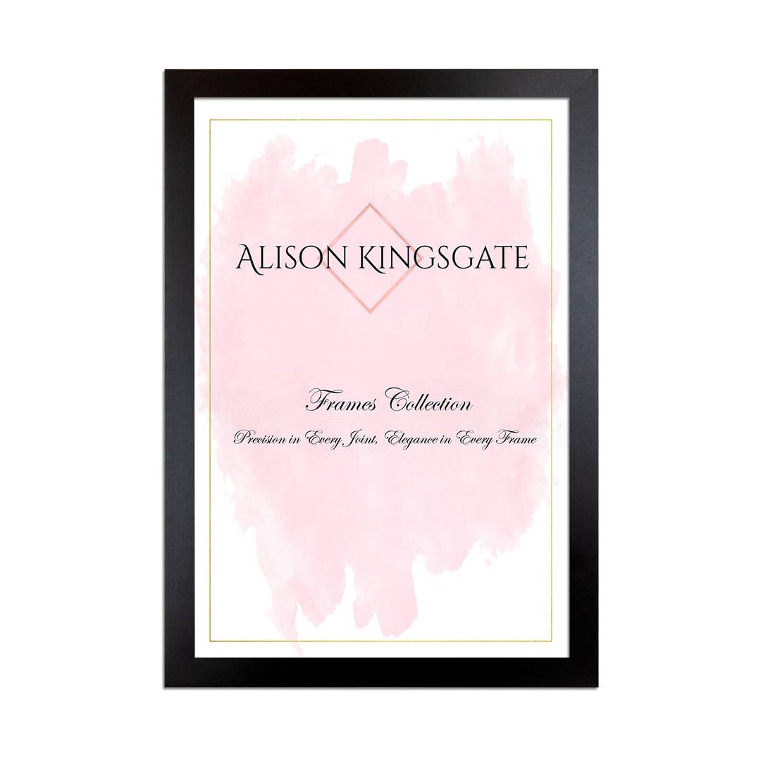 Alison Kingsgate Sleek BLACK Picture Frame for Photos & Posters - A3 | Engineered Wood, Shatterproof Perspex Front, Ideal for Wall Art Display, Documents, Certificate & Home Décor