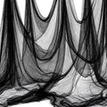 Land Guard Halloween Creepy Cloth Black 200 × 40 Inch Gauze Fabic | Gothic Halloween Decorations for Indoor Outdoor Haunted House Party, Easy to Hang, Cut at Will, Photo Backdrop