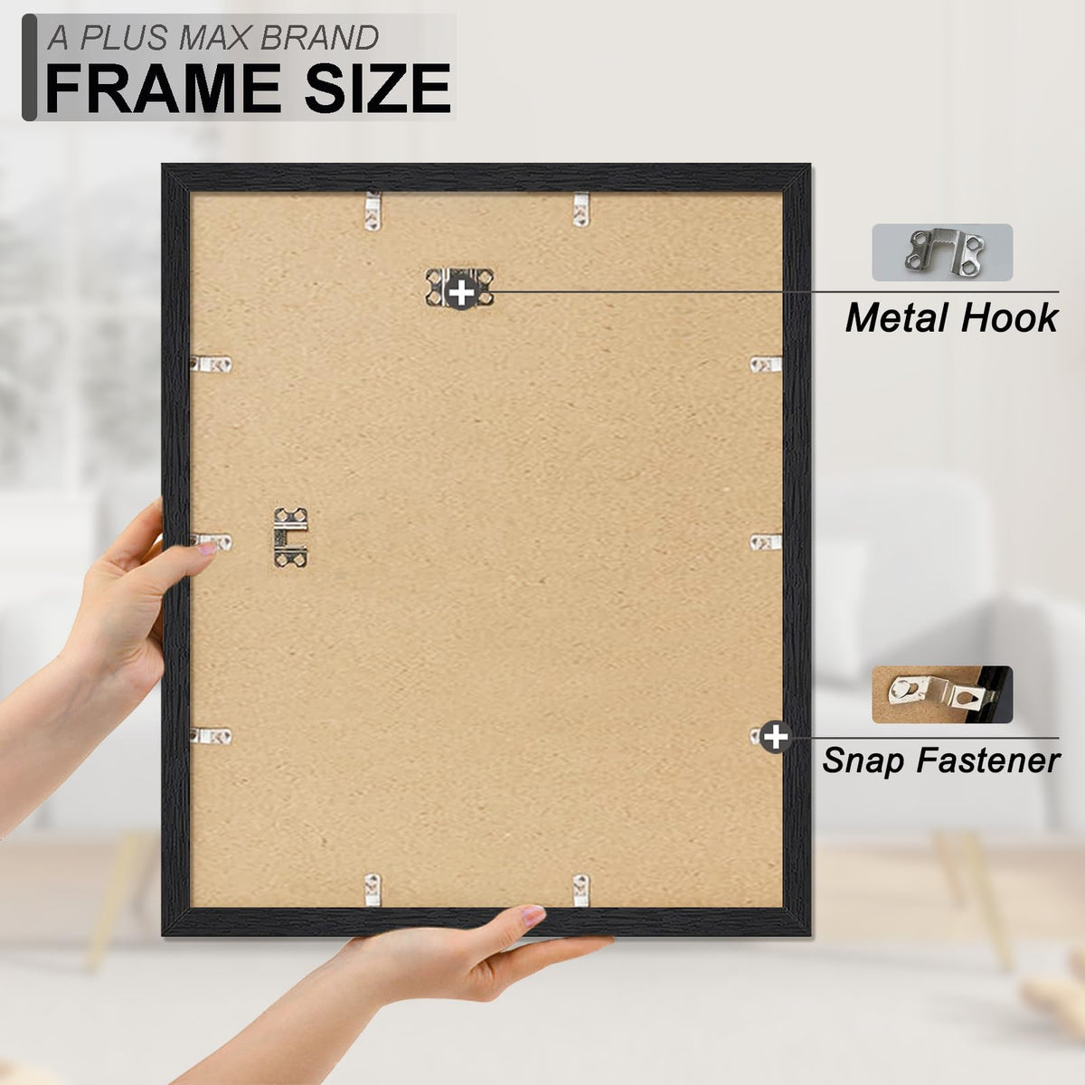 A PLUS MAX 16x20 Picture Frame Black Light Weight Wall Mount | 16 x 20 Inch Black Wood-grain Engineered Wood Material Frame for 16by20 Rectangular Photo Poster - 1 Pack/Black/16x20