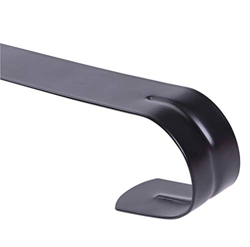 Sattiyrch 15" Wreath Hanger for Front Door, Over the Door Wreath Hook | No drilling or screws,closes normally,holds up to 22 lbs for everyday and seasonal wreaths.Black,1 Pack