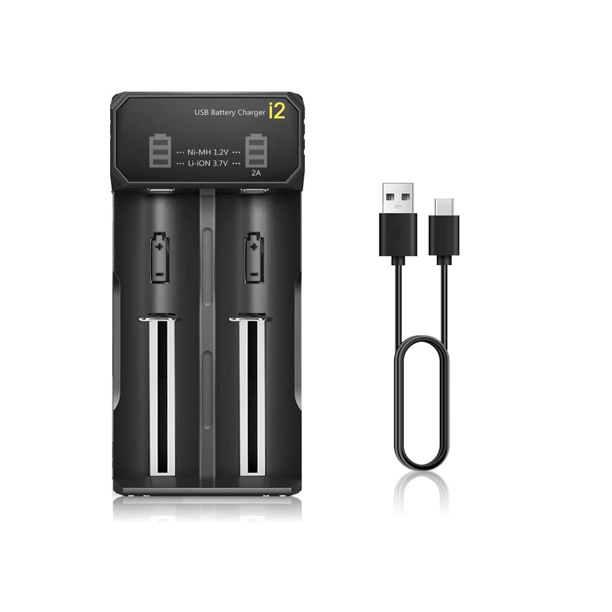 18650 Battery Charger for 3.7V/3.6V Li-ion Batteries 26650 18650 21700 14500 16340(RCR123), Ni-MH/Ni-Cd AA AAA C Batteries-Upgraded