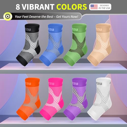 BLITZU Compression Socks for Plantar Fasciitis, Foot, Arch & Ankle Support | Open Toe Ankle Brace, Women & Men, Stabilizing Sleeve Wrap, Achilles Tendonitis, Neuropathy, Arthritis, Swelling & Heel Pain