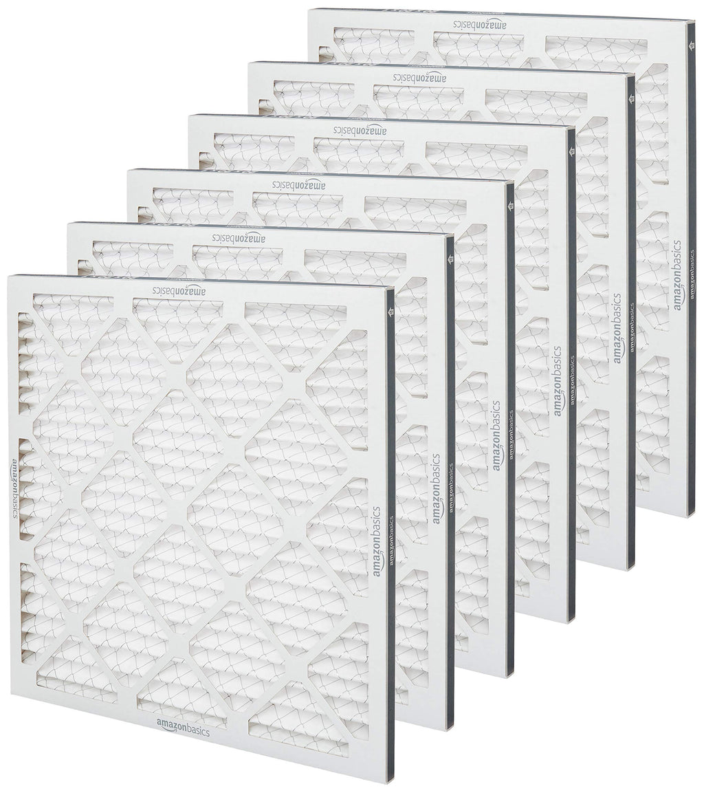 Amazon Basics 20x20x1 Air Filter 6-Pack, MERV 11 AC Furnace Filters, Dust, Pet, Allergen Control , Electrostatic (Actual Size: 19.75 x 19.75 x .75)