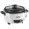 Russell Hobbs Rice Cooker, 1.2kg, 6 Portion - 145g per Serving, 300W, 27030 | Removable Non-Stick Bowl, Dishwasher-Safe Bowl and Lid, Steamer Basket, Measuring Cup and Spoon Included, Energy Saving