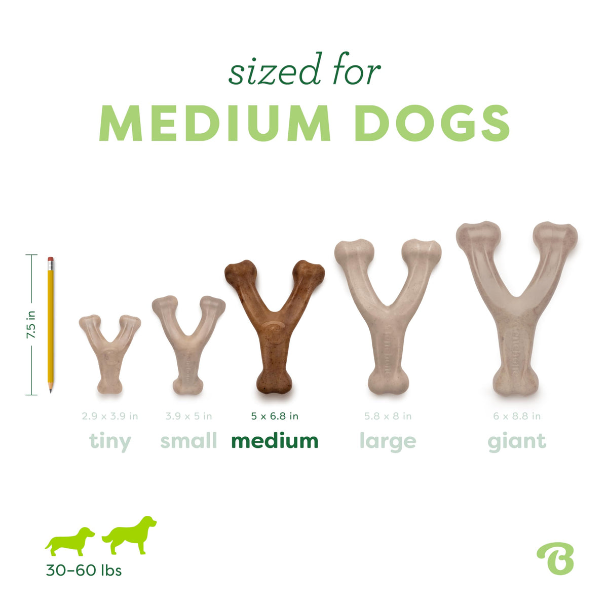 Benebone Wishbone Dog Chew Toy for Aggressive Chewers, Real Bacon, Medium | Durable, Super Chewer, Made in USA, Dog Bones, Long-Lasting, A Size for Every Dog, Keeps Them Busy