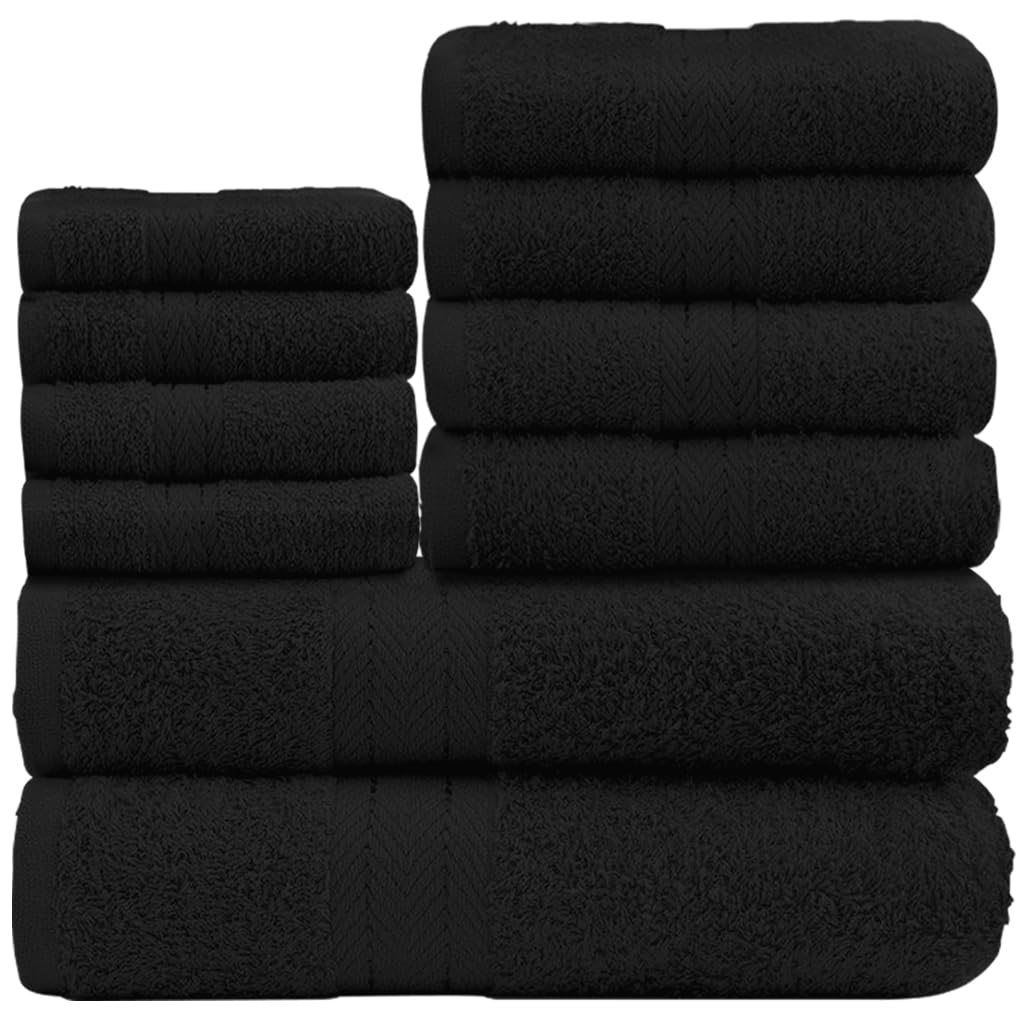 GC GAVENO CAVAILIA Soft 100% Cotton 10 Piece Towel Bale Set, Aqua | Quick Drying, Highly Absorbent, Skin Friendly, 450 GSM, 4x Face 4x Hand 2x Bath Towels for Beach, House & Gym