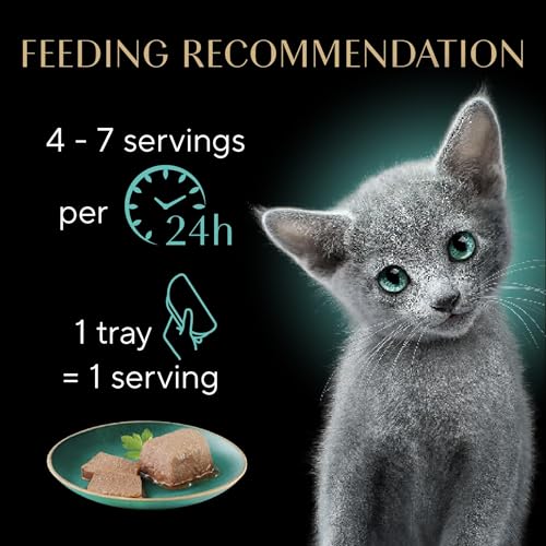 Sheba Perfect Portions Kitten Pate Wet Cat Food, Multipack, 2.6 oz, 24 ct | Chicken, Turkey, & Salmon, DHA for brain development, Vitamin E for immunity, real meat, essential amino acids, 48 servings