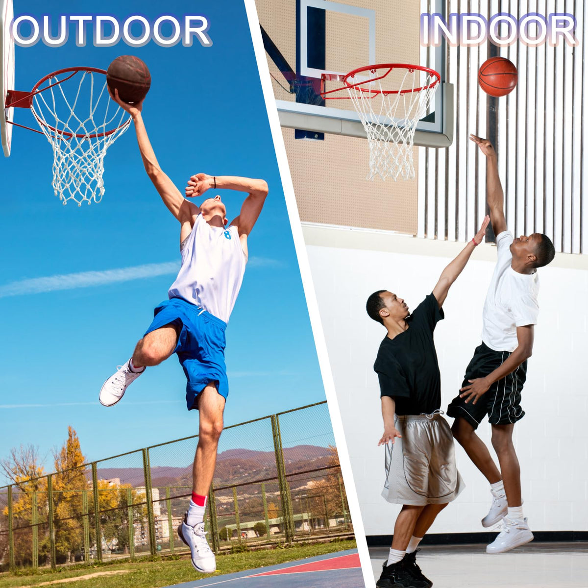 LAO XUE Basketball Net Outdoor,(7.16 oz) 12 Loops Professional Heavy Duty Basketball Net Replacement,All Weather Anti Whip, Suitable for Outdoor Standard 12 Loops Basketball Hoop